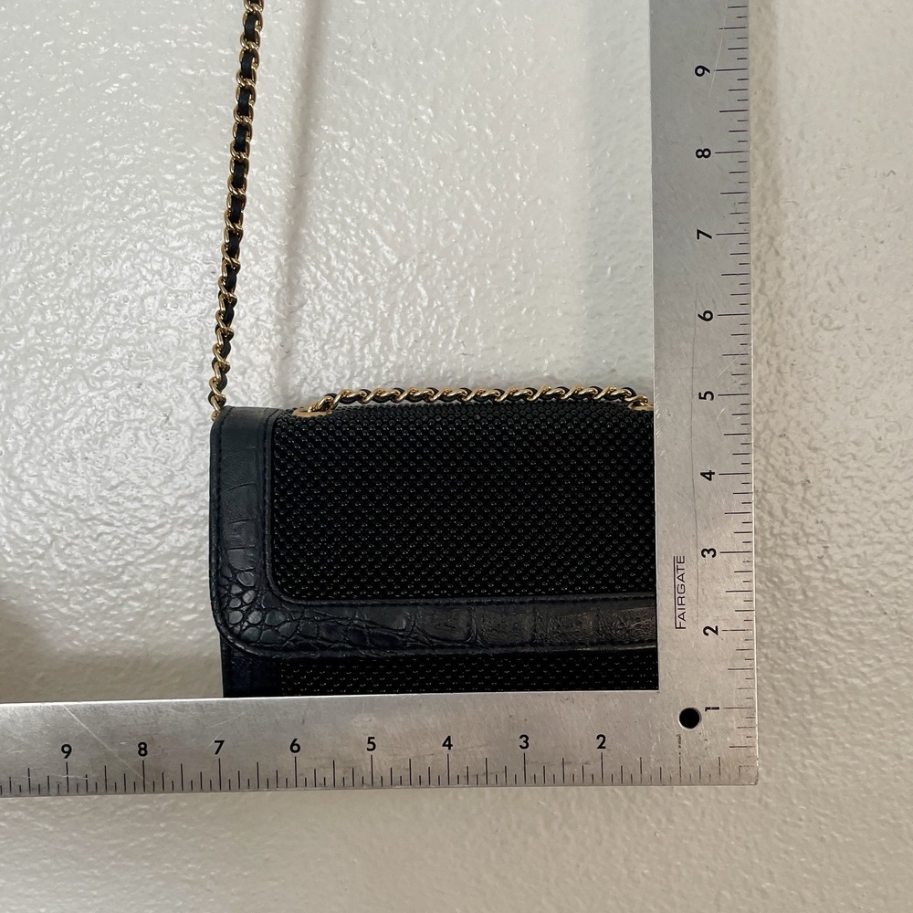 Whiting & Davis Small Black Bead Evening Purse with Chain Strap‎ And Mirror - Picture 4 of 13